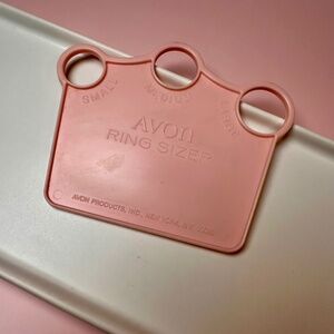 Vintage Avon Pink Ring Sizer • Adjustable Ring Measuring Tool • 1980s